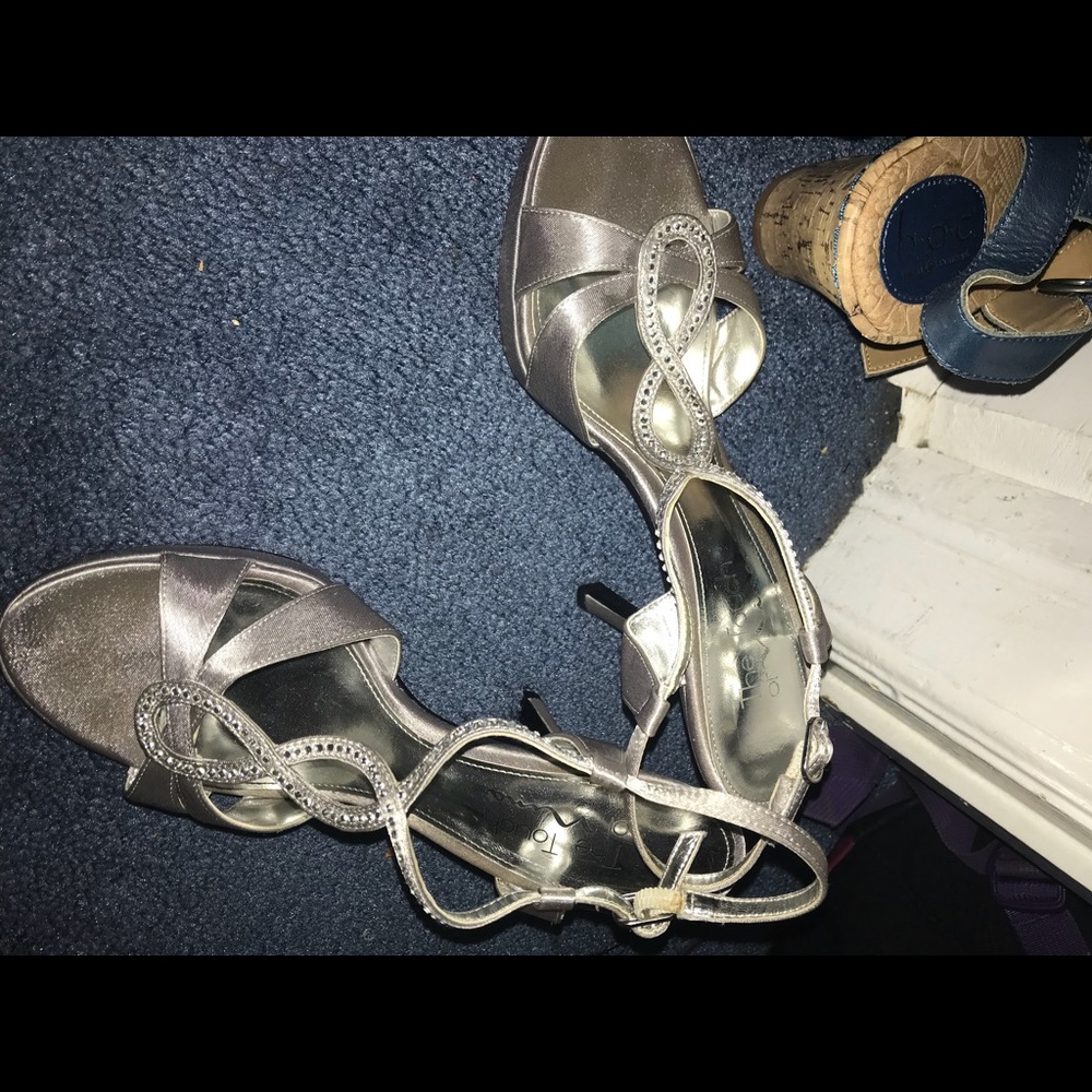 silver dress heels